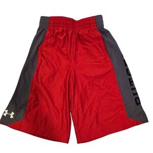 Under Armour‎ Rutgers Basketball Shorts Men's Size S/P Red Gray Heat Gear
